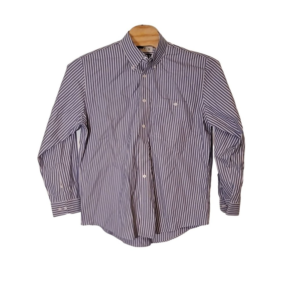 Classic Men’s Blue & White Striped Button-Down Shirt